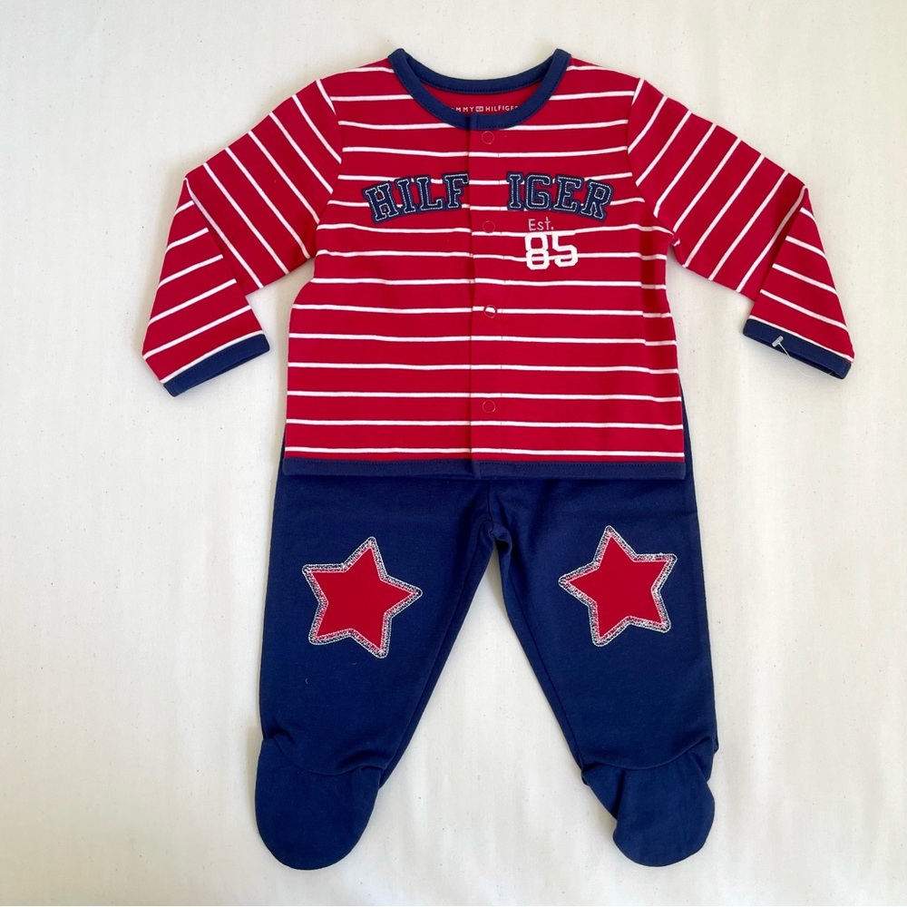 Tommy Hilfiger Infant Baby Boy Set with Footie, 0-3 mos, NWOT